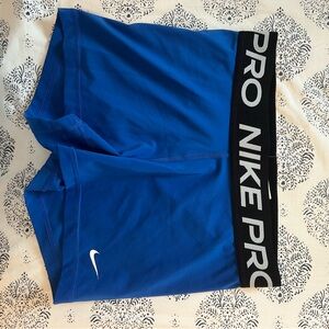 Nike Pro Shorts- 3” royal blue